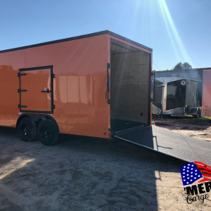 Enclosed Cargo trailers Orange side door